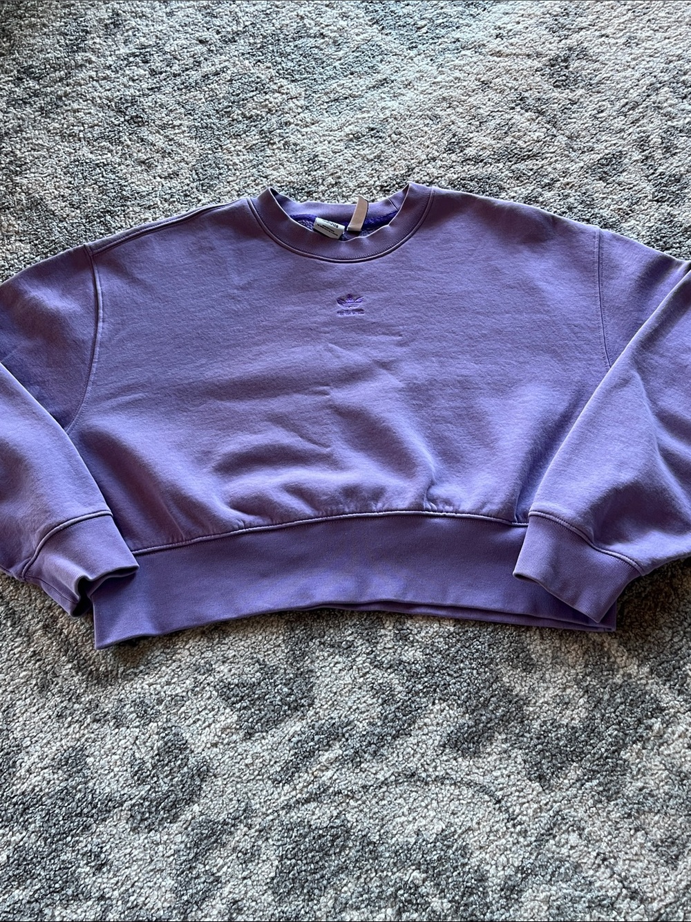 adidas Cropped Lavender Crew Sweatshirt